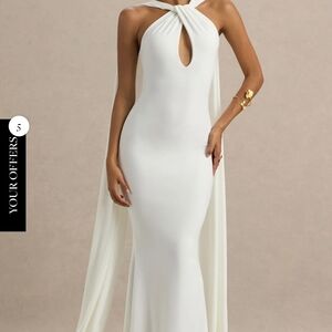Club L London Elegant White Backless Dress